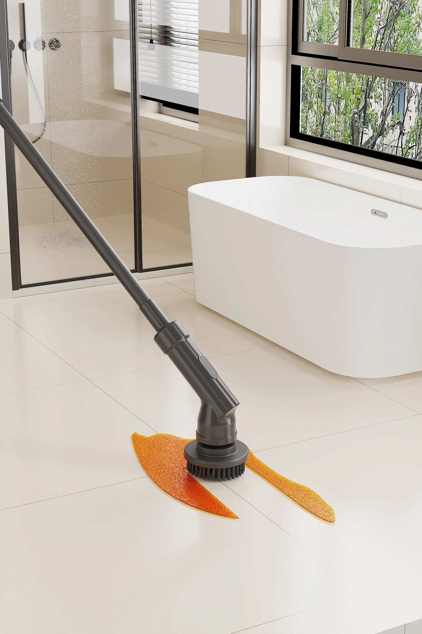 BENHENG Hot-Selling Long Electric Brush Cordless Rechargeable Spin Scrubber Floor Cleaning Brush