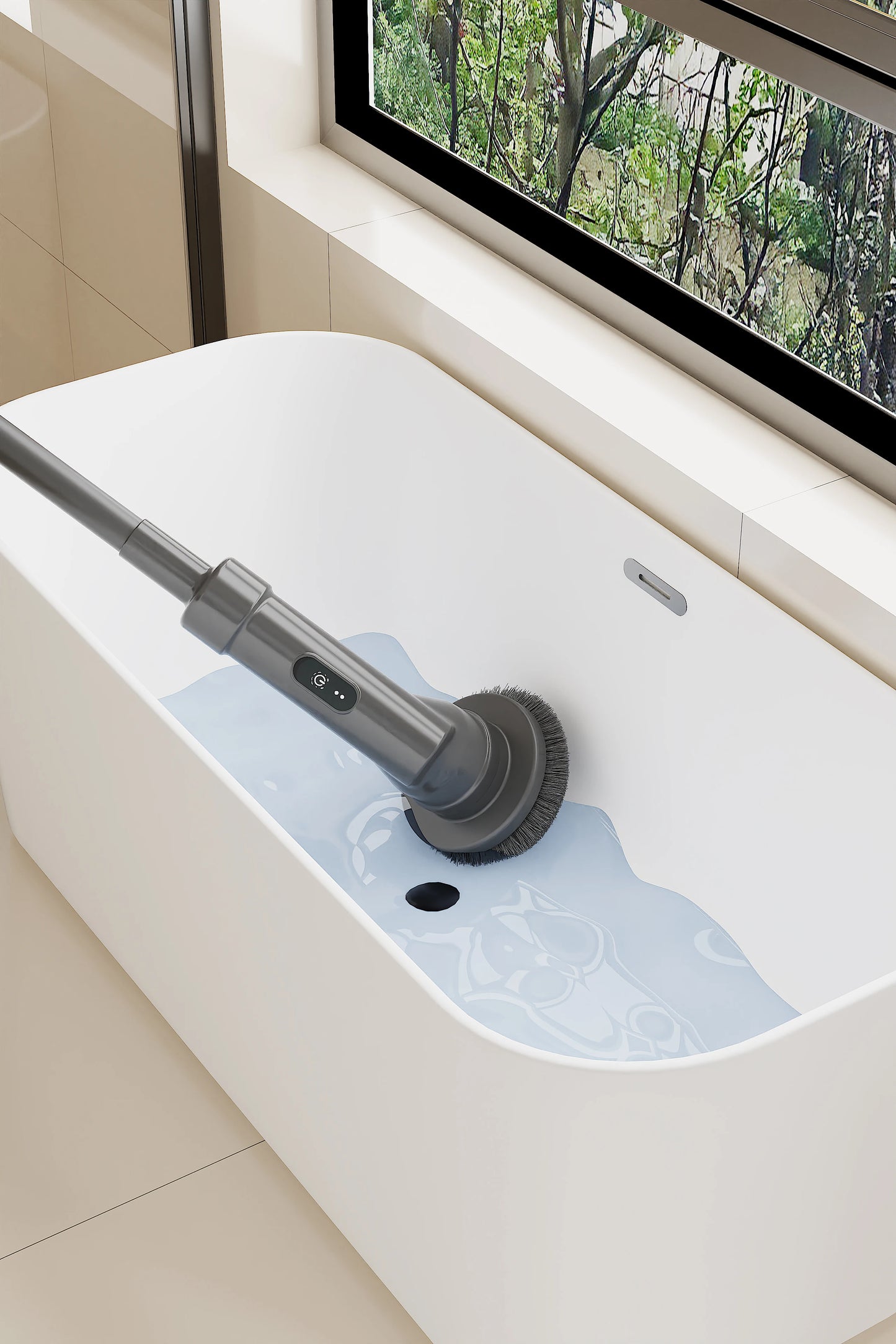 BENHENG Hot-Selling Long Electric Brush Cordless Rechargeable Spin Scrubber Floor Cleaning Brush